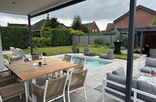 Haus mieten in Ernteweg 57, 48432 Rheine, Hochwertiger Split-Level-Bungalow mit Traumgarten, PV & Fitnessstudio