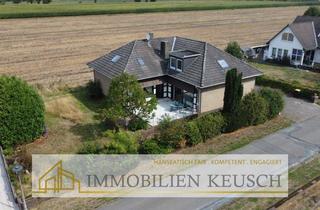 Haus kaufen in 27245 Barenburg, Blick ins Grüne, saniertes, großes 1-2 Fam.-Haus mit Kamin, neuen Bädern, Sonnenterra & Doppelgarage