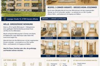 Wohnung kaufen in 31789 Hameln, Hameln - Helle 4-Zimmer-Wohnung mit Balkon & Stellplatz in Hameln-Afferde
