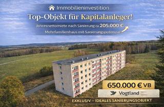 Mehrfamilienhaus kaufen in 08239 Bergen, Sanierungsbedürftiges Mehrfamilienhaus mit 40 WE & 30 Garagen – Vogtland, Spitzenpreis 650.000 €