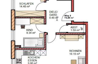 Wohnung mieten in Hopfenweg 13, 84048 Mainburg, Moderne 3-Zimmer-Neubauwohnung mit Balkon & 2 Stellplätzen in Mainburg