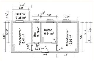 Wohnung mieten in Friedrich-Engels-Straße, 09633 Halsbrücke, 2-Zimmer-Wohnung mit Balkon in Halsbrücke