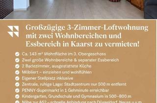 Lofts mieten in Windvogt 38, 41564 Kaarst, Großzügige 3-Zimmer-Loftwohnung mit ca. 143 m², zwei Wohnbereichen und Stellplatz in zentraler Lage