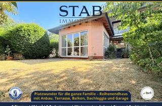 Haus kaufen in 65795 Hattersheim, Platzwunder für die ganze Familie – Reihenendhaus mit Anbau, Terrasse, Balkon, Dachloggia und Garage