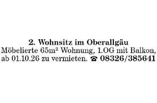 Wohnung mieten in 87527 Sonthofen, 2. Wohnsitz im Oberallgäu