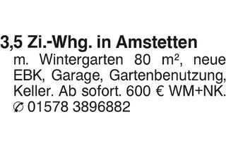 Wohnung mieten in 73340 Amstetten, 3,5 Zi-Whg.m. Wintergarten