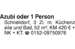 Wohnung mieten in 91625 Schnelldorf, Azubi oder 1 Person