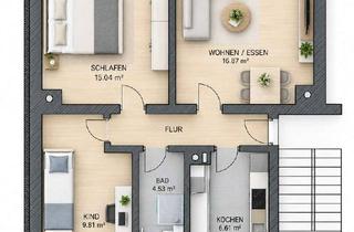 Wohnung mieten in Hainstraße 16, 09419 Thum, Top sanierte 3-Zimmer-Wohnung mit großem Balkon & tollem Ausblick in Thum