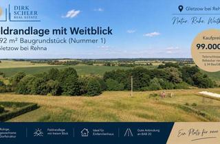 Grundstück zu kaufen in 19217 Rehna, Natur. Ruhe. Weitblick. – 1.292 m² Baugrundstück in Gletzow bei Rehna