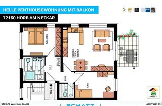 Penthouse kaufen in 72160 Horb, Penthousewohnung mit Balkon I Wohnen im Naturpark Horb