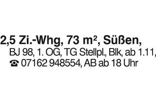 Wohnung mieten in 73079 Süßen, 2,5 Zi.-Wohnung