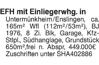 Immobilie kaufen in 74547 Untermünkheim, EFH mit Einliegerwohnung