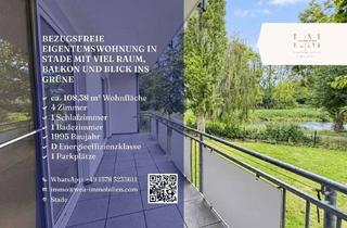 Wohnung kaufen in 21680 Stade, Bezugsfreie Eigentumswohnung in Stade mit viel Raum, Balkon und Blick ins Grüne