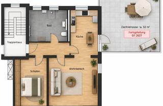 Wohnung mieten in 45276 Steele, Hochwertig kernsanierte 2,5-Zimmer-Wohnung mit ca. 32 m² Dachterrasse