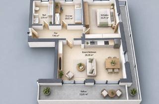 Wohnung mieten in 23556 Buntekuh, Hell & modern wohnen: 3 Zimmer, großer Balkon und Einbauküche in ruhiger Sackgassenlage