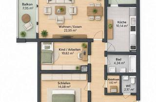 Wohnung mieten in Schwenninger Strasse, 71069 Sindelfingen, gepflegte 3-Zimmer-Wohnung mit 2 Balkonen in Sindelfingen-Maichingen