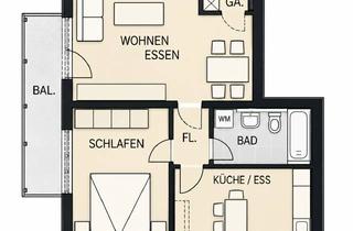 Wohnung mieten in Dalkinger Straße 76, 73479 Ellwangen, Helle 2-Zimmer-Wohnung mit großem Südbalkon, Parkettboden, EBK und Stellplatz (opt.) in Ellwangen