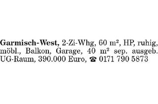 Wohnung kaufen in 82467 Garmisch-Partenkirchen, Garmisch-West, 2-Zi-Whg.