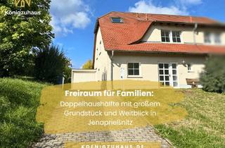 Doppelhaushälfte kaufen in 07751 Jenaprießnitz, Freiraum für Familien: Doppelhaushälfte mit großem Grundstück und Weitblick in Jena