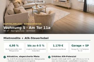 Wohnung kaufen in 53639 Königswinter, Attraktive Kapitalanlage: Vermietete 99 m² Wohnung mit Garage & Stellplatz in Königswinter