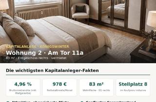 Wohnung kaufen in 53639 Königswinter, Solide Kapitalanlage mit sofortigen Mieteinnahmen – gepflegte 3-Zimmer-Wohnung in guter Lage
