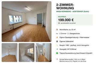 Wohnung kaufen in Zickstr, 90429 Nürnberg, 2-Zimmer-ETW in Nürnberg-GoHo — provisionsfrei, 2 Min zur U-Bahn
