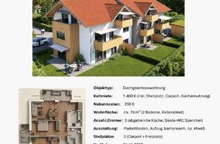 Wohnung mieten in Rauschbergweg, 83329 Waging am See, Nahe am See, Abendsonne pur, Blick über den Kurpark - 3 Zimmer Dachgeschoss Wohnung in Waging