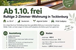 Wohnung mieten in 49545 Tecklenburg, Ab 1.10. frei: 2-Zimmer-Wohnung (50 m²) im Grünen (Tecklenburg)
