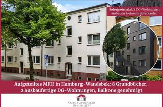 Haus kaufen in 22047 Wandsbek, MFH in Hamburg-Wandsbek, bereits aufgeteilt in 8 Einheiten, mit genehmigtem Dachausbau und Balkonen
