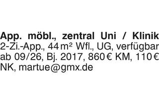 Wohnung mieten in 72076 Tübingen, 2 Zi App. möbl., zentral Uni / Klinik