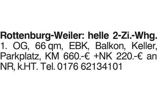 Wohnung mieten in 72108 Rottenburg, 2-Zi.-Whg.