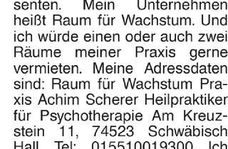 Immobilie mieten in 74523 Schwäbisch Hall, Sonstiges in Schwäbisch Hall (74523)