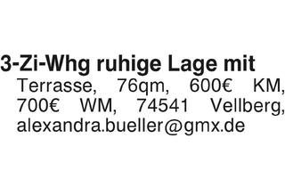 Wohnung mieten in 74523 Schwäbisch Hall, 3 zimmer whg