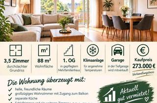 Wohnung kaufen in 67071 Ludwigshafen, Ludwigshafen am Rhein - Provisionsfreie vermietete 3.5 Zimmer Eigentumswohnung