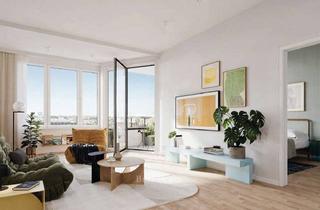 Wohnung kaufen in Mariane-Von-Rantzau-Straße, 10243 Friedrichshain, Über den Dächern Berlins: Lichtdurchflutete Eckwohnung im 11. OG mit sonniger Süd-Loggia