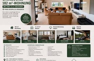 Wohnung mieten in Hebbelstraße, 32457 Porta Westfalica, Großzügige 182 m²‑Wohnung mit 2 Balkonen, 2 Stellplätzen & Gartennutzung