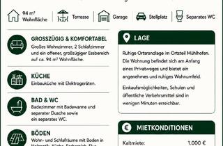 Wohnung mieten in Bachweg 11, 88690 Uhldingen-Mühlhofen, 3,5-Zimmer-Erdgeschosswohnung mit Terrasse, Garage & Stellplatz in Mühlhofen