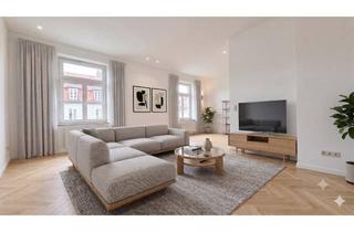 Wohnung kaufen in Volkartstraße 69, 80636 Neuhausen-Nymphenburg, Exklusives Altbau-Juwel in Neuhausen: Luxus-Jugendstil mit Design-EBK, Fischgrätparkett & Hof-Balkon