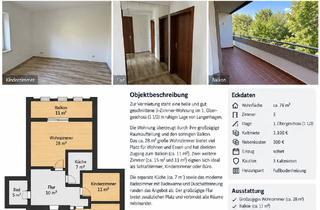 Wohnung mieten in Sonnenweg 44a, 30851 Langenhagen, Alltagstaugliche 3-Zimmer-Wohnung mit Balkon in Langenhagen