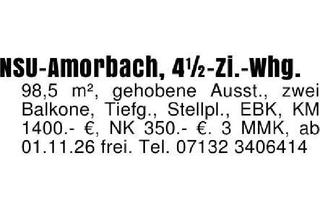 Wohnung mieten in 74172 Neckarsulm, NSU-Amorbach, 4 1/2-Zi.-Whg. 98,5 m², gehobene Ausst., zwei Balk