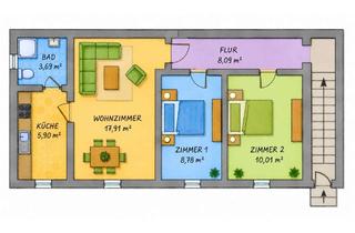 Wohnung mieten in 06749 Bitterfeld-Wolfen, Gemütliche 2,5-Raumwohnung mit separatem Eingang!