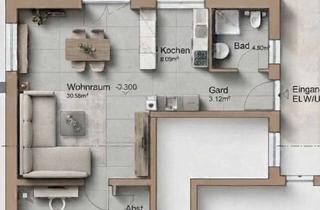 Wohnung mieten in Schwebenrieder Straße 5b, 97450 Arnstein, Moderne 2-Zimmer-Erstbezugs-Wohnung mit Garten & Terrasse in zentraler Lage