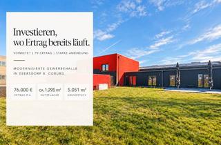 Gewerbeimmobilie kaufen in 96237 Ebersdorf, Ertrag ab dem ersten Tag – vermietete Gewerbehalle mit PV-Power