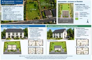 Grundstück zu kaufen in 51645 Gummersbach, Baugrundstück: 1173 m², ebene Fläche im vorderen Bereich, mit zwei KI generierten Vorschlägen