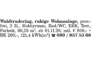 Wohnung mieten in 81827 München, Waldtrudering, ruhige Wohnanlage