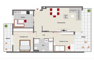 Wohnung kaufen in 44625 Herne, Herne - renovierte 3,5 ETW mit zwei Balkonen, Garage und neue EBK