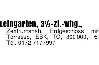 Wohnung kaufen in 74211 Leingarten, Leingarten, 3 1/2-Zi.-Whg.,Zentrumsnah, Erdgeschoss mit Terrasse