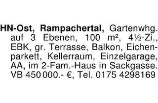 Wohnung kaufen in 74076 Heilbronn, HN-Ost, Rampachertal, Gartenwhg. auf 3 Ebenen, 100 m², 4 1/2-Zi.