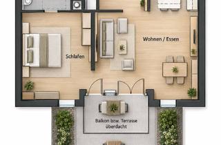 Wohnung mieten in Schmiedgasse, 88447 Warthausen, Moderne 2-Zimmer-Wohnung mit Balkon, Aufzug und Garagenstellplatz