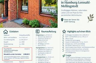 Haus mieten in Hinter Den Tannen 16 a, 22397 Lemsahl-Mellingstedt, Alltagstaugliches Doppelhaus mit ca. 120 m² Wohnfläche in Hamburg